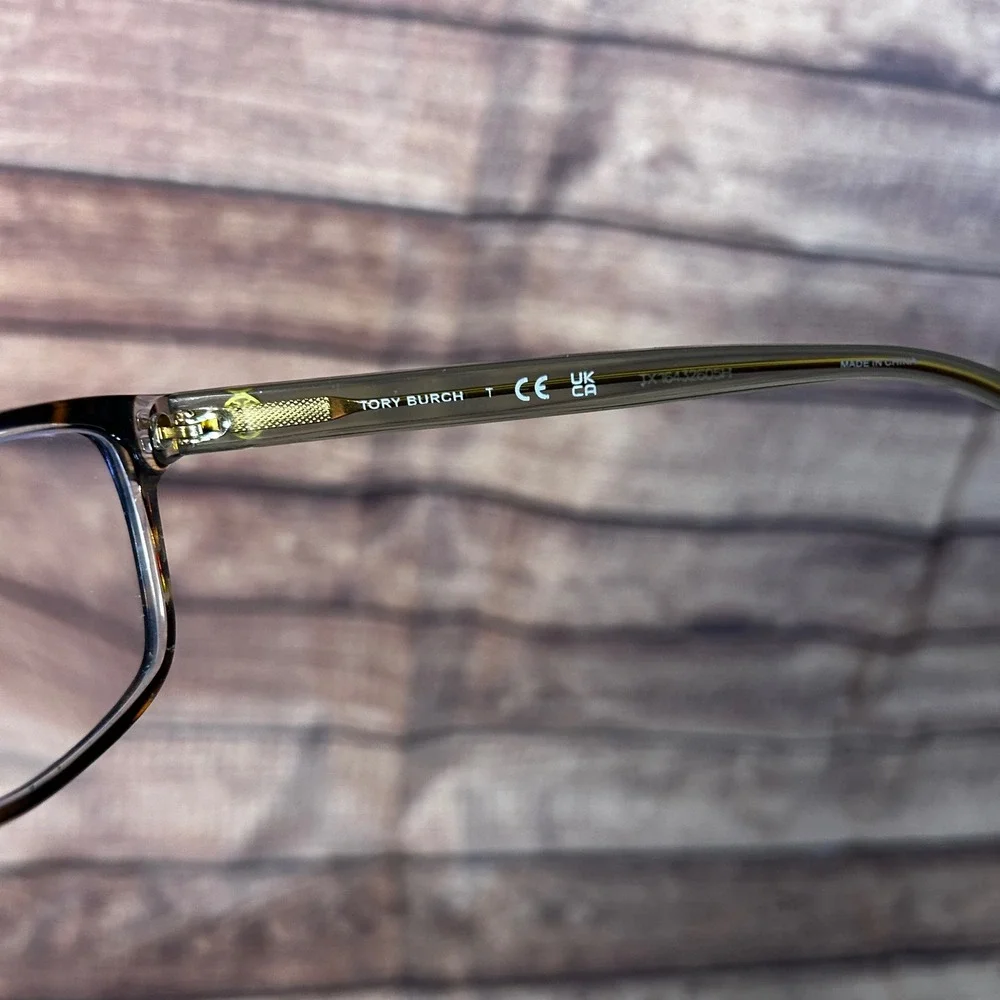 Tory Burch TY2064 1561 Dark Tortoise Sage Green Rectangular Eyeglasses with Case